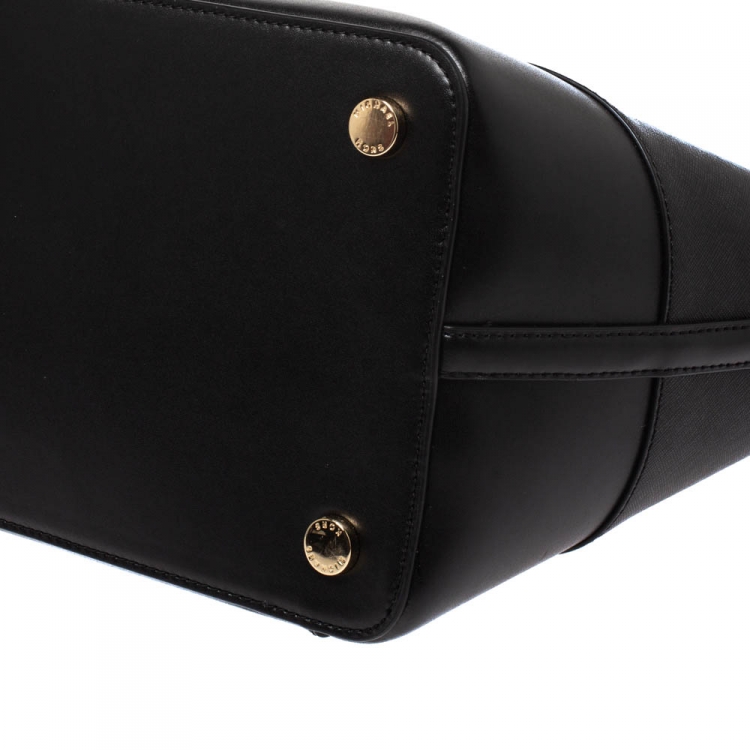 Pre Owned Michael Kors Black Leather Trista Tote