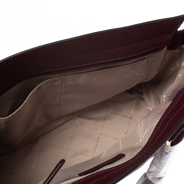 Pre Owned Michael Michael Kors Burgundy Leather Medium Selma Satchel