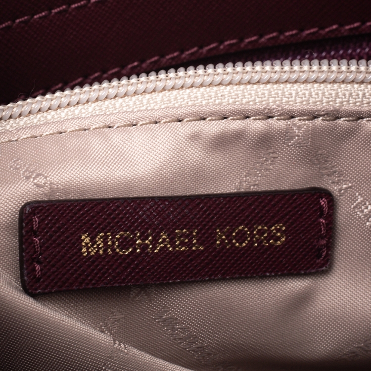 Pre Owned Michael Michael Kors Burgundy Leather Medium Selma Satchel