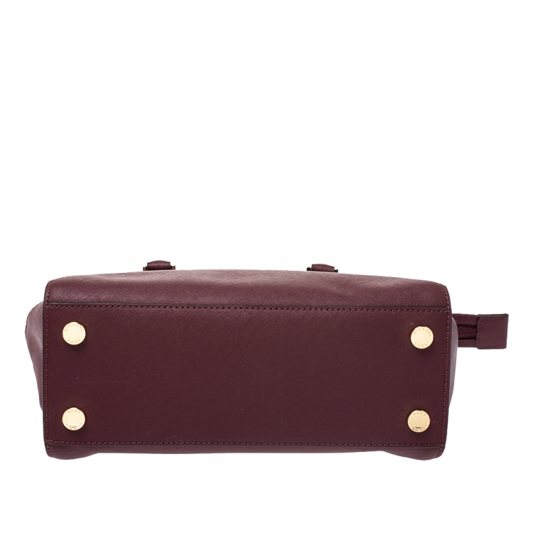 Pre Owned Michael Michael Kors Burgundy Leather Medium Selma Satchel