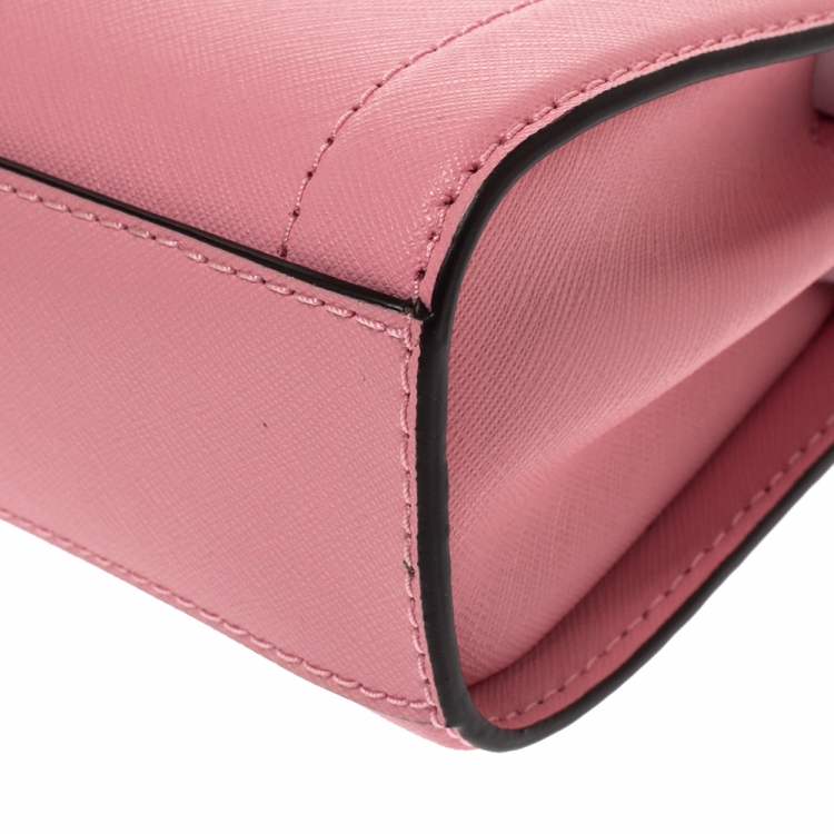 Pre Owned Michael Kors Pink Leather Rayne Crossbody Bag