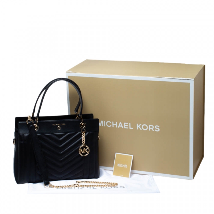 Pre Owned Michael Kors Black Quilted Leather Susan Shoulder Bag
