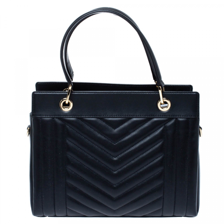 Pre Owned Michael Kors Black Quilted Leather Susan Shoulder Bag