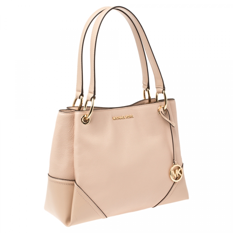 Pre Owned Michael Kors Pink Leather Medium Nicole Shoulder Bag