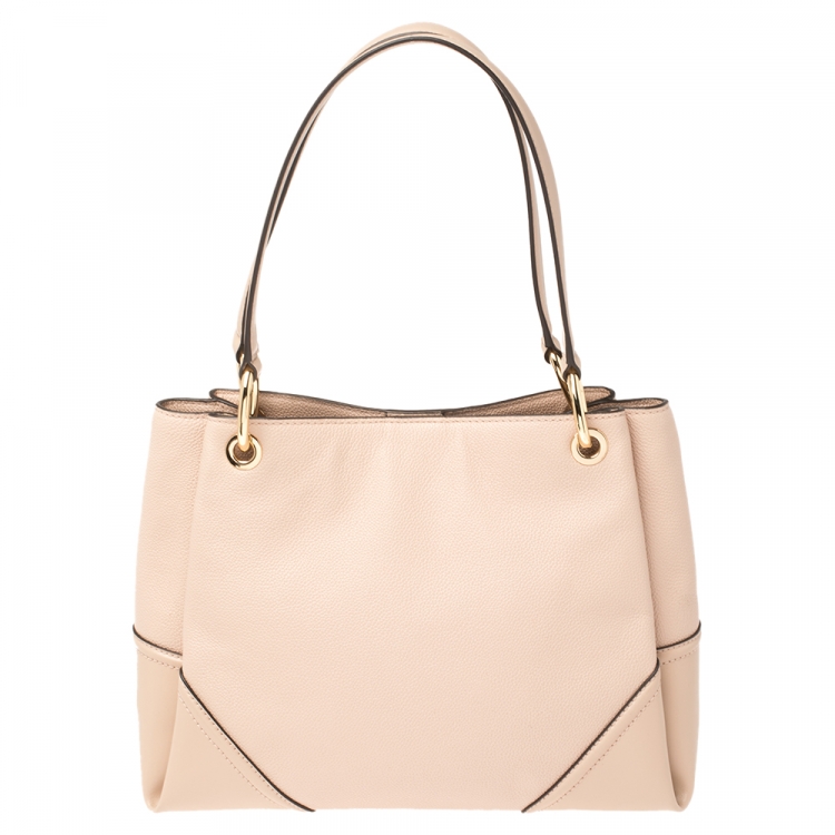 Pre Owned Michael Kors Pink Leather Medium Nicole Shoulder Bag