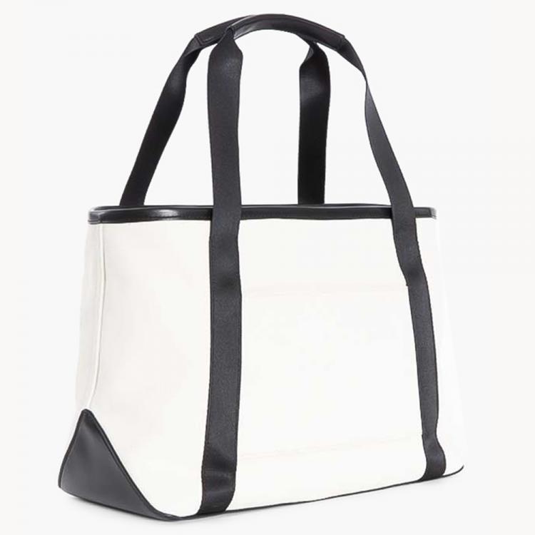 Pre Owned Michael Kors White Canvas Logo Tote Bag