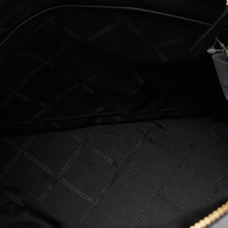 Pre Owned Michael Kors Black Leather Medium Jet Set Tote