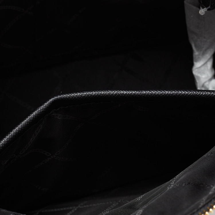 Pre Owned Michael Kors Black Leather Medium Jet Set Tote