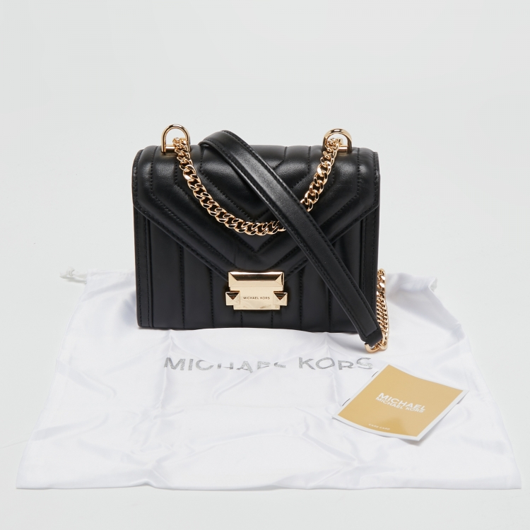 Pre Owned Michael Kors Black Quilted Leather Small Whitney Shoulder Bag