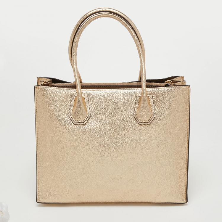 مملوكة مسبقًا Michael Kors Metallic Gold Leather Large Mercer Tote