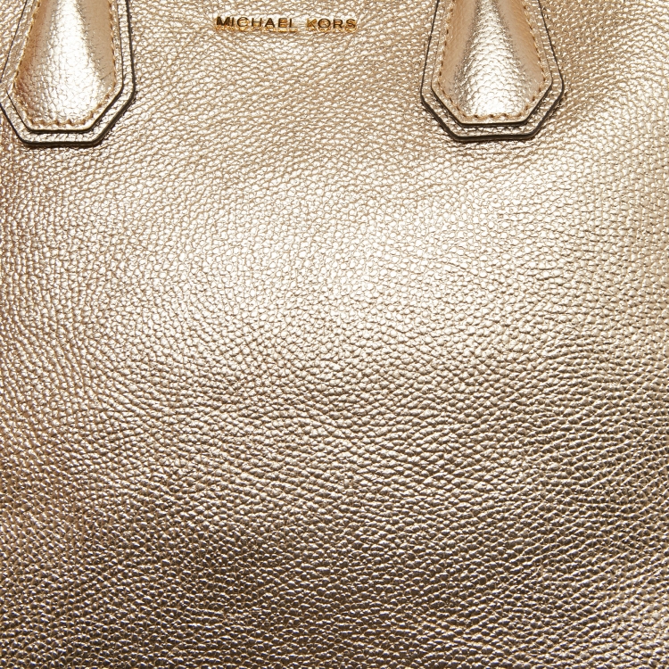 مملوكة مسبقًا Michael Kors Metallic Gold Leather Large Mercer Tote