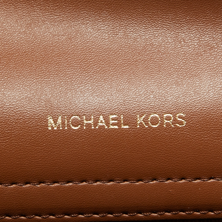 Pre Owned Michael Kors Brown Leather Patchwork Carmen Belted Satchel