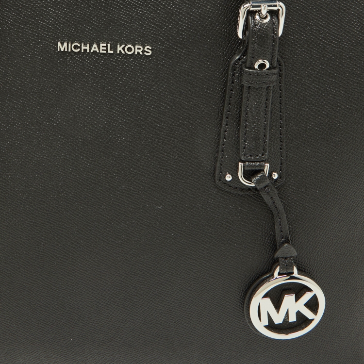 Pre Owned Michael Kors Black Leather Voyager Tote 