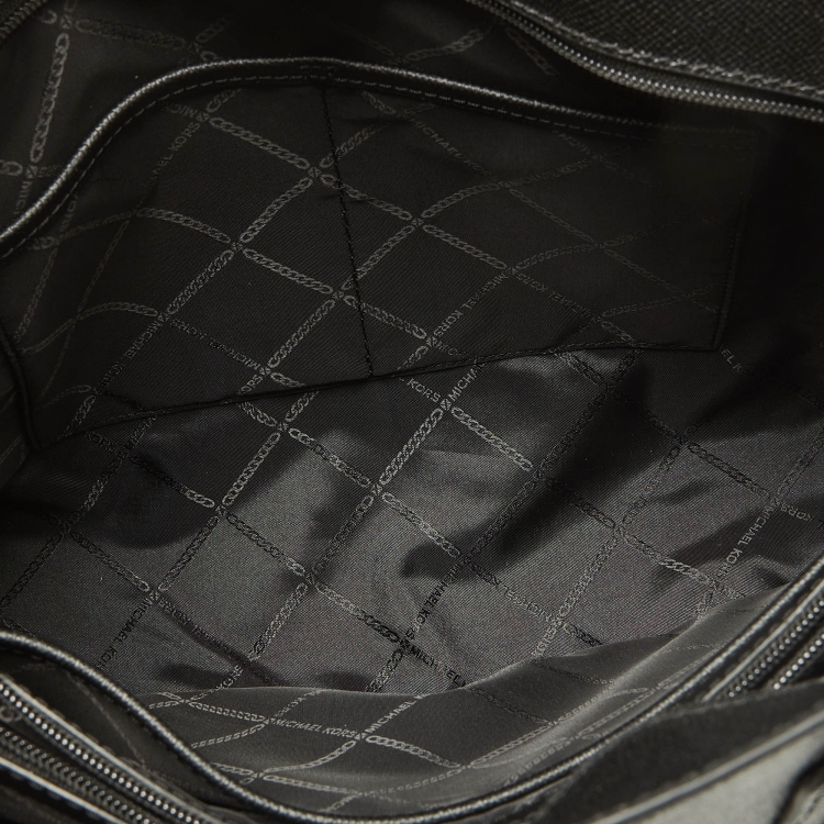 Pre Owned Michael Kors Black Leather Voyager Tote 