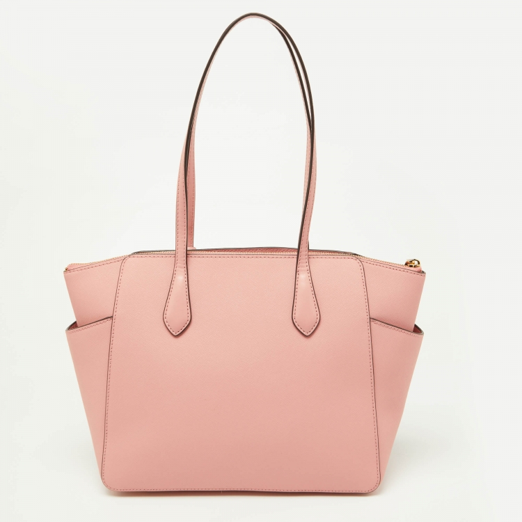 Pre Owned Michael Kors Pink Leather Medium Marilyn Tote
