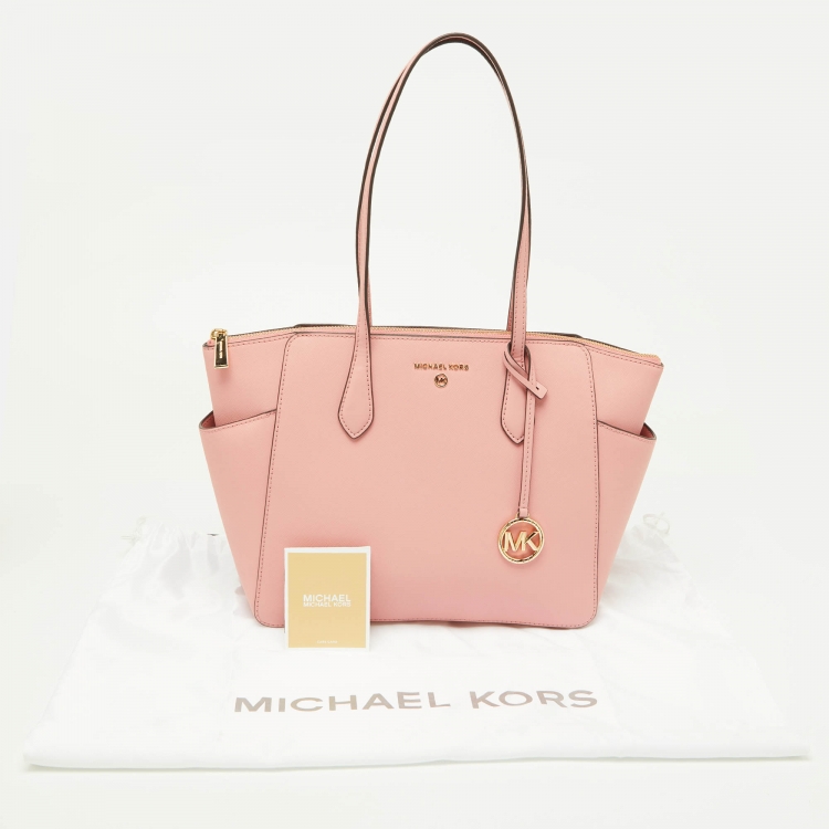 Pre Owned Michael Kors Pink Leather Medium Marilyn Tote