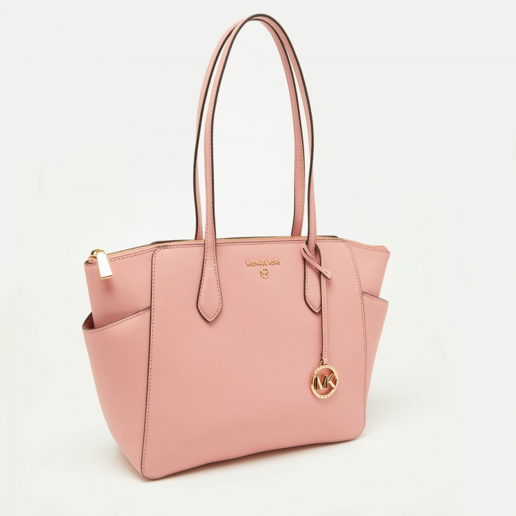 Pre Owned Michael Kors Pink Leather Medium Marilyn Tote