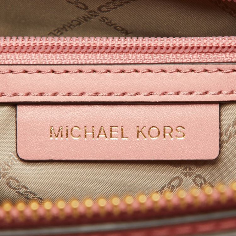 Pre Owned Michael Kors Pink Leather Medium Marilyn Tote