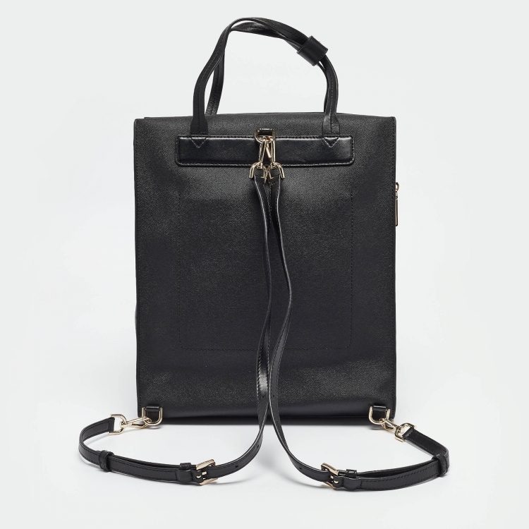 Pre Owned Michael Kors Black Coated Canvas Penny Commuter Backpack