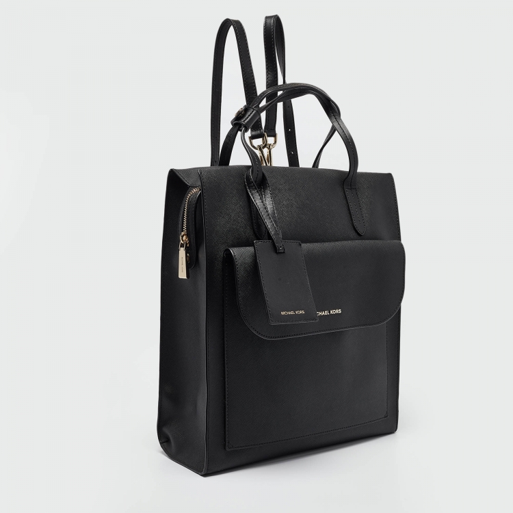Pre Owned Michael Kors Black Coated Canvas Penny Commuter Backpack