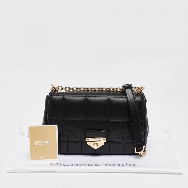 Pre Owned Michael Kors Black Quilted Leather Large Soho Chain Shoulder Bag
