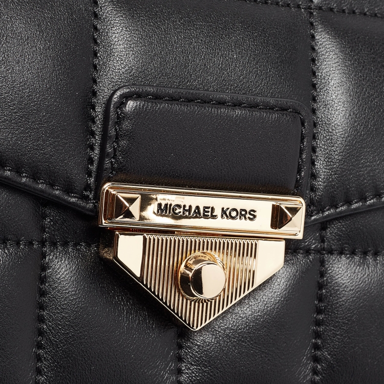 Pre Owned Michael Kors Black Quilted Leather Large Soho Chain Shoulder Bag