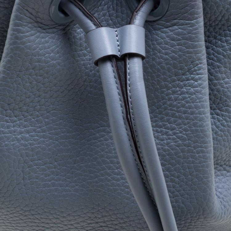 Pre Owned Michael Kors Powder Blue Leather Dalia Drawstring Backpack