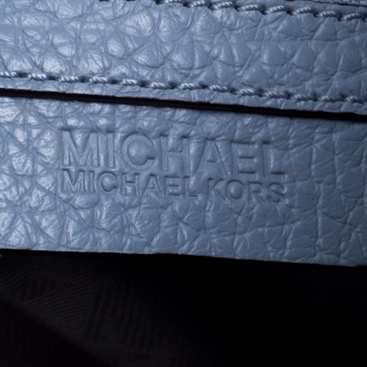 Pre Owned Michael Kors Powder Blue Leather Dalia Drawstring Backpack