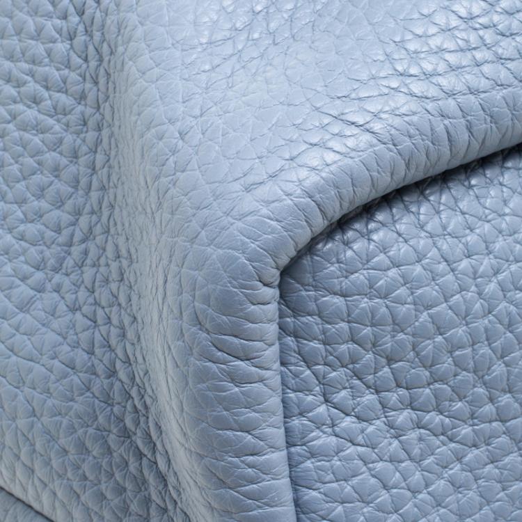 Pre Owned Michael Kors Powder Blue Leather Dalia Drawstring Backpack