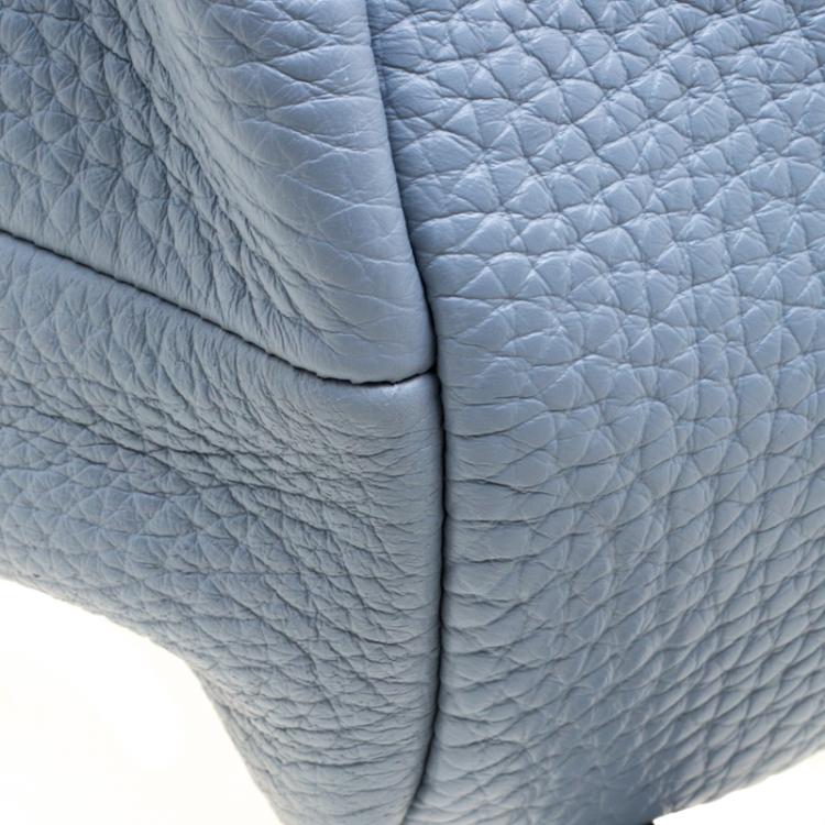 Pre Owned Michael Kors Powder Blue Leather Dalia Drawstring Backpack