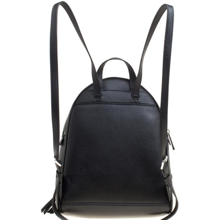 مملوكة مسبقًا Michael Kors Black Leather Medium Reazip Backpack