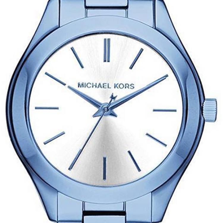 Pre Owned Michael Kors Silver Stainless Steel Runway MK3674 Women's Wristwatch 33MM