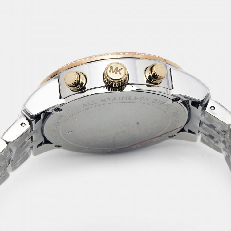 Pre Owned Michael Kors Mother of Pearl Tricolor Stainless Steel Ritz MK5650 Women's Wristwatch 36 mm 