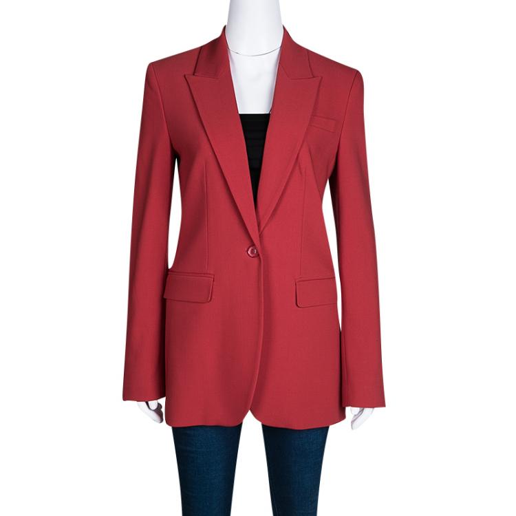 Michael Kors Crimson Red Wool Tailored Single Button Blazer S Michael Kors  | TLC