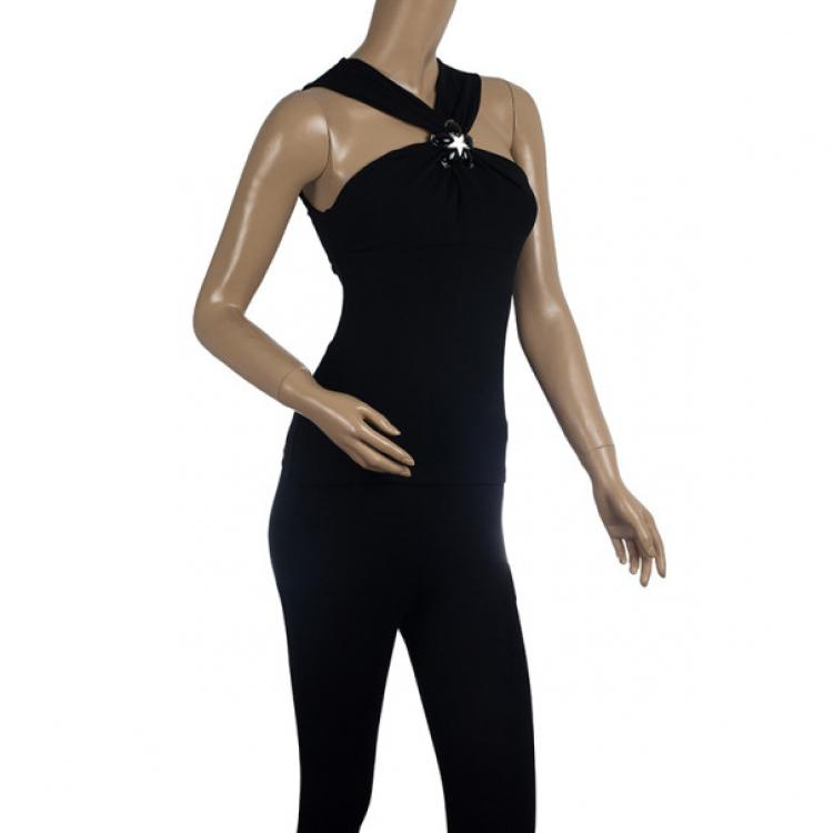 Pre Owned Michael Kors Collection Black Embellished Top S