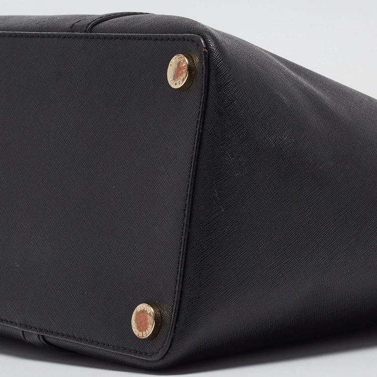 Pre Owned Michael Kors Black Leather Large Sady Shopper Tote