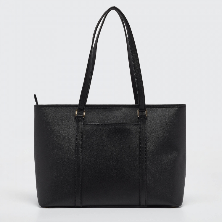 Pre Owned Michael Kors Black Leather Large Sady Shopper Tote