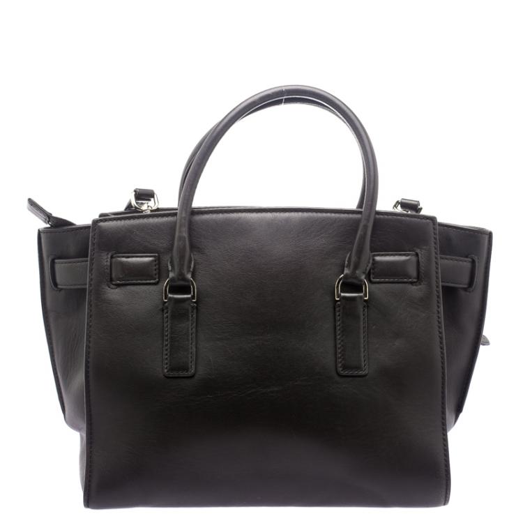 Pre Owned Michael Kors Dark Brown Leather Hamilton Satchel