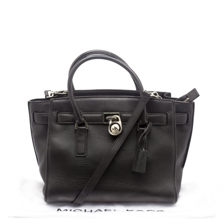 Pre Owned Michael Kors Dark Brown Leather Hamilton Satchel