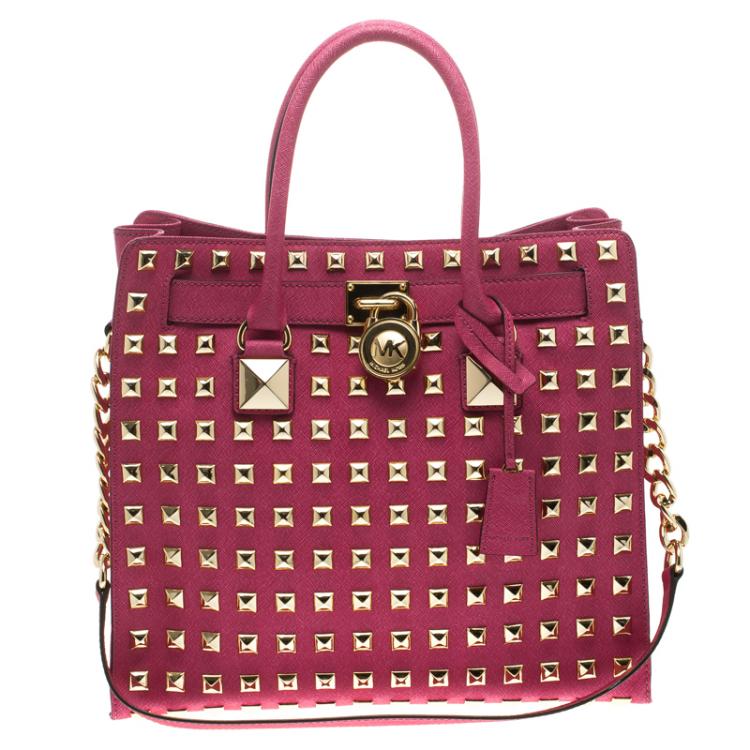 🌺🌹Michael Kors Cece Studded Leather Chain Shoulder Bag Soft Pink/Gold Org  Pkg | eBay