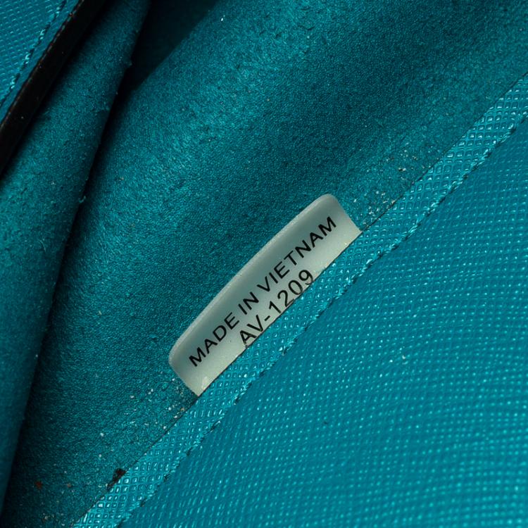 Pre Owned Michael Kors Teal Blue Saffiano Leather Jet Set Shopping Tote