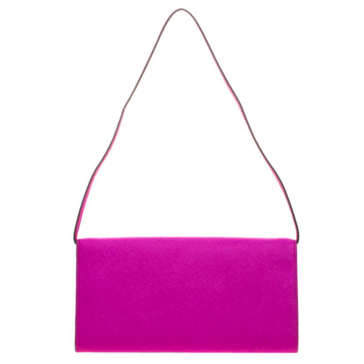 Pre Owned Michael Kors Pink Leather Lana Clutch