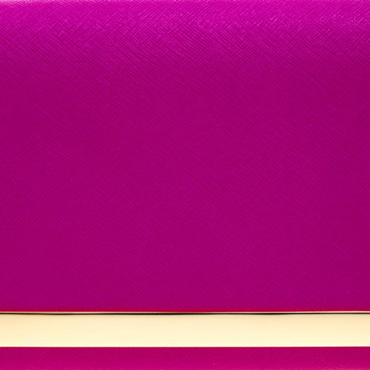 Pre Owned Michael Kors Pink Leather Lana Clutch
