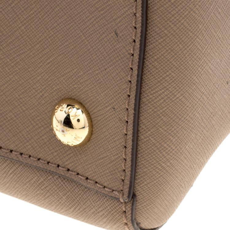 Pre Owned Michael Kors Beige Leather Tote 