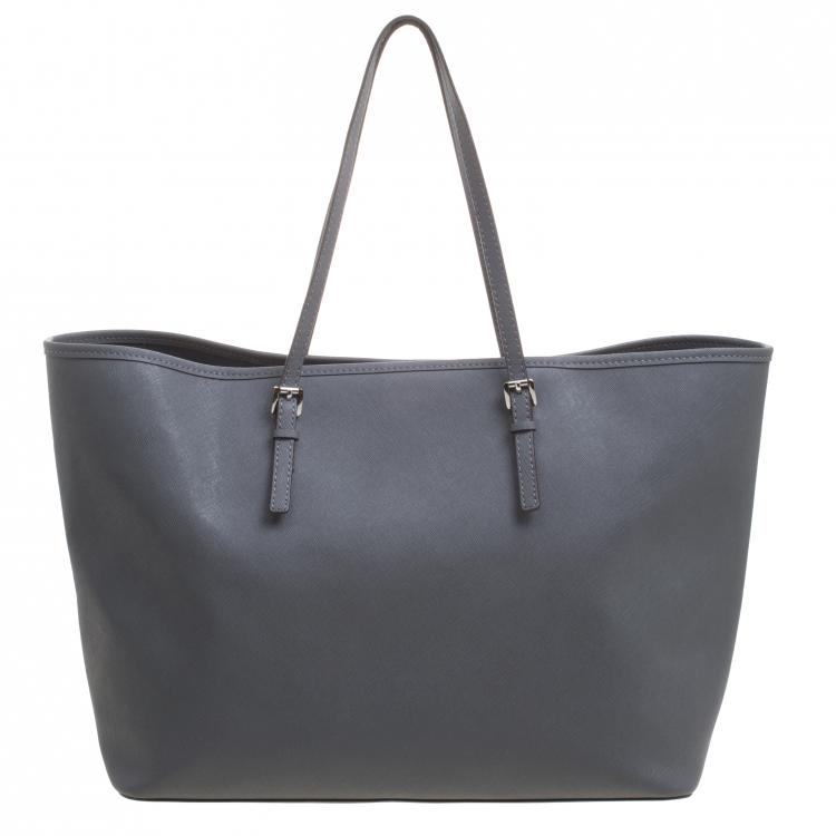 Pre Owned Michael Kors Grey Leather Jetset Tote