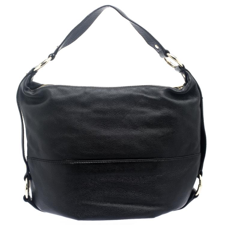 Pre Owned Michael Kors Black Leather Fulton Hobo