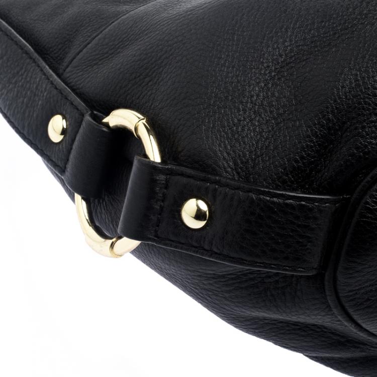 Pre Owned Michael Kors Black Leather Fulton Hobo