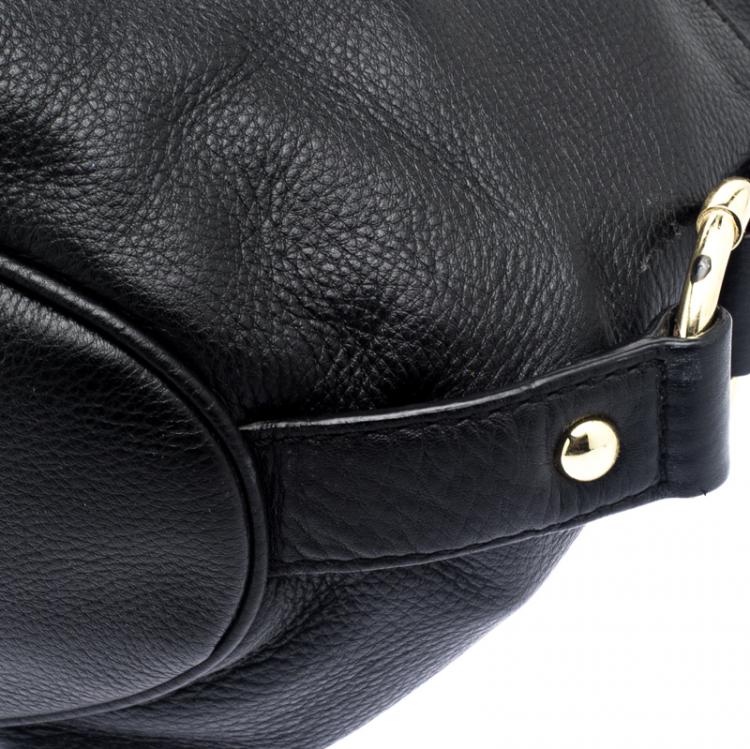 Pre Owned Michael Kors Black Leather Fulton Hobo
