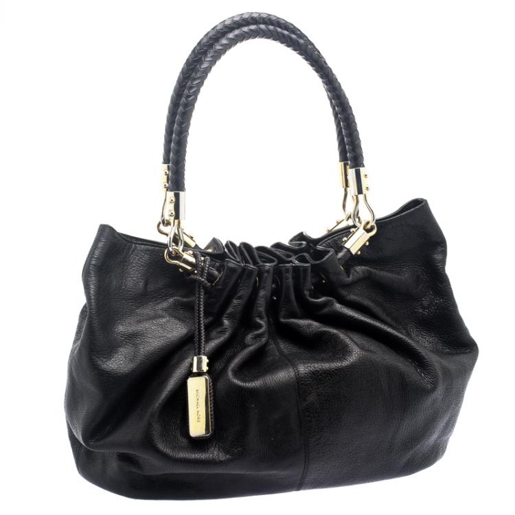 Pre Owned Michael Kors Black Leather Skorpios Tote