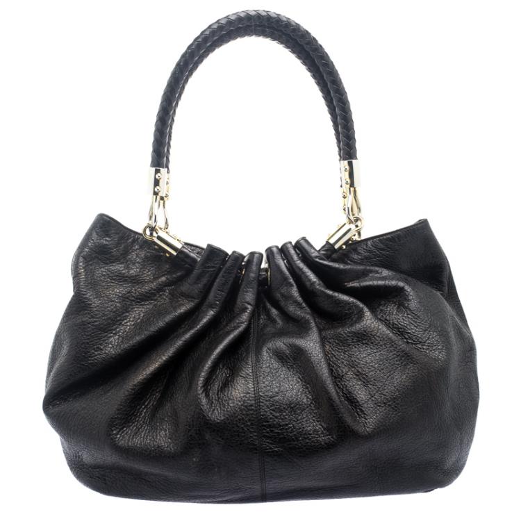 Pre Owned Michael Kors Black Leather Skorpios Tote